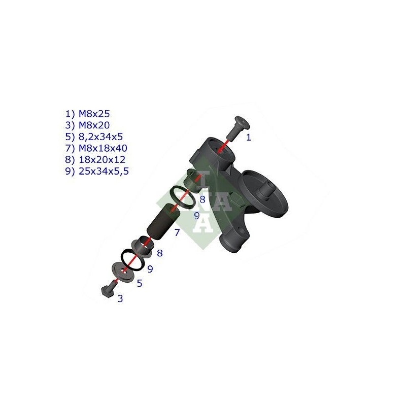 INA 533 0117 10 Kit de reparación- brazo tensor- correa poli V
